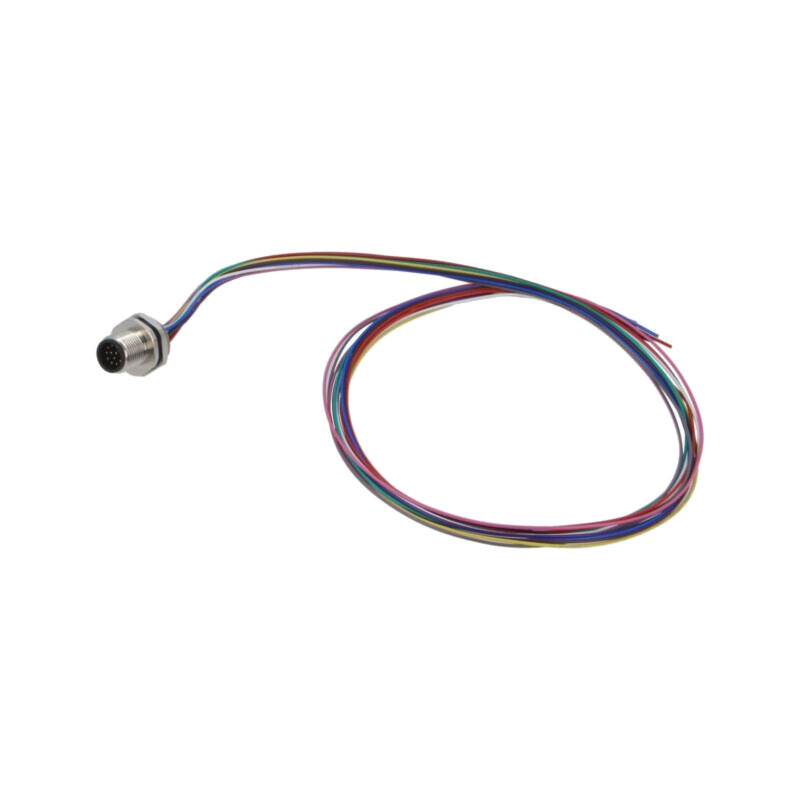 Conector: M12; soclu; tată; 1,5A; 30V; PIN: 12; IP67; drept; cabluri Conector: M12; soclu; tată; 1,5A; 30V; PIN: 12; IP67; drept; cabluri