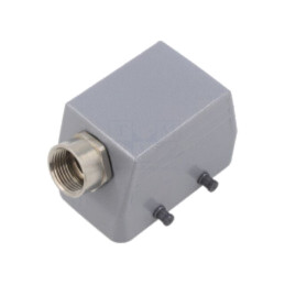 Enclosure for connectors: HDC; size H-B 10; for cable; angled