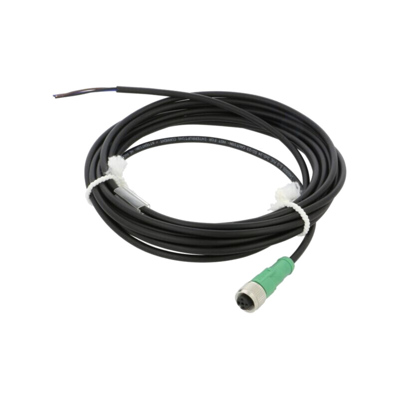 Cablu: pentru senzori/automatizări; M12; PIN: 3; drept; 5m; mufă Cablu: pentru senzori/automatizări; M12; PIN: 3; drept; 5m; mufă