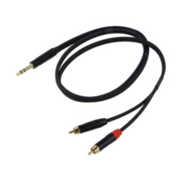 Cablu; Jack 6,3mm mufă,RCA mufă x2; 1,5m; negru; PVC
