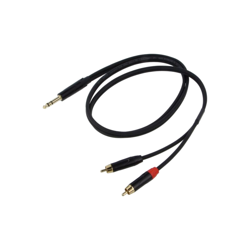 Cablu; Jack 6,3mm mufă,RCA mufă x2; 1,5m; negru; PVC
