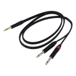 Cablu; Jack 6,3mm mufă,Jack 6,3mm mufă x2; 1,5m; negru; PVC