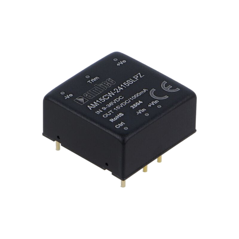 Convertor: DC/DC; 15W; Uintr: 9÷36VDC; Uieş: 15VDC; Iintr: 687mA Convertor: DC/DC; 15W; Uintr: 9÷36VDC; Uieş: 15VDC; Iintr: 687mA