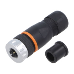 Conector: M12; mufă; PIN: 5; mamă; 63V; drept; IP67; pe cablu; aurit