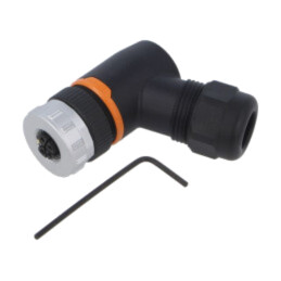 Conector: M12; mufă; PIN: 5; mamă; 63V; în unghi 90°; IP67; pe cablu