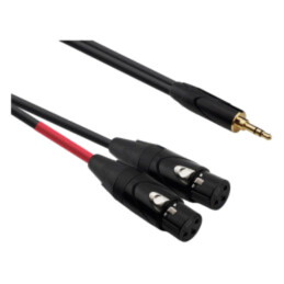 Cablu; Jack 3,5mm mufă,XLR tip feminin 3pin x2; 2m; negru; PVC