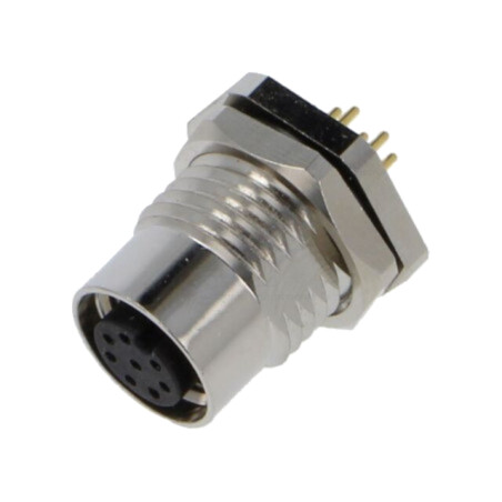 Conector: M12; soclu; mamă; 1,5A; 30V; PIN: 8; IP67; drept; THT