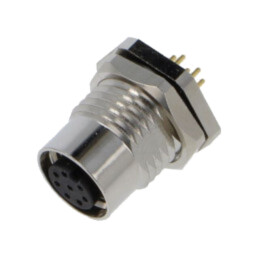 Conector: M12; soclu; mamă; 1,5A; 30V; PIN: 8; IP67; drept; THT