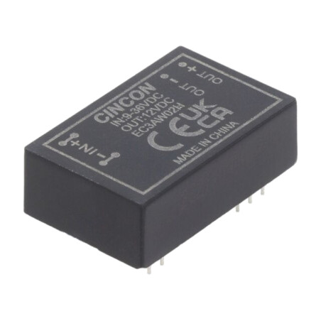 Convertor: DC/DC; 3W; Uintr: 9÷36VDC; Uieş: 12VDC; Iieş: 250mA; DIP24