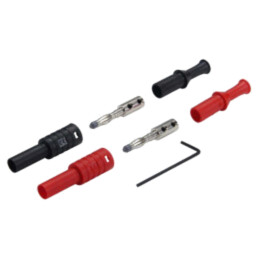 Conector: banană 4mm; mufă; 36A; neagră,roşie; 2,5mm2; nichelat