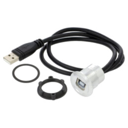 Adaptor; USB A mufă,USB B soclu; USB 2.0; Filet: M25; 1÷10mm