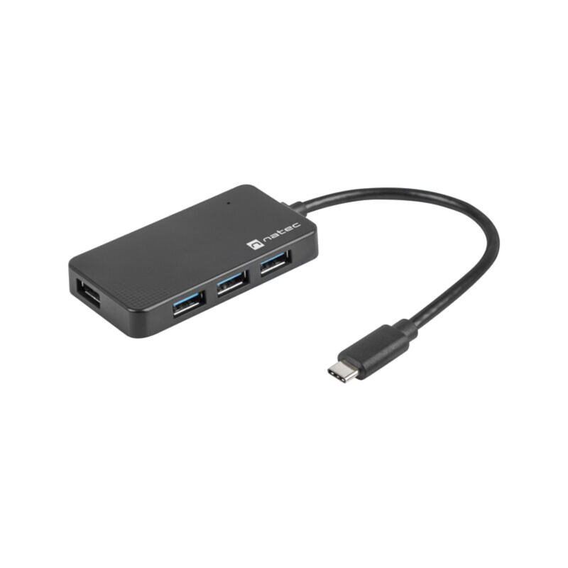 Hub USB; USB A soclu x4,USB C mufă; USB 3.0; PnP; neagră; 5Gbps Hub USB; USB A soclu x4,USB C mufă; USB 3.0; PnP; neagră; 5Gbps