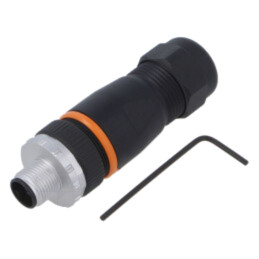 Conector: M12; mufă; PIN: 4; tată; 630V; drept; IP67; pe cablu; aurit