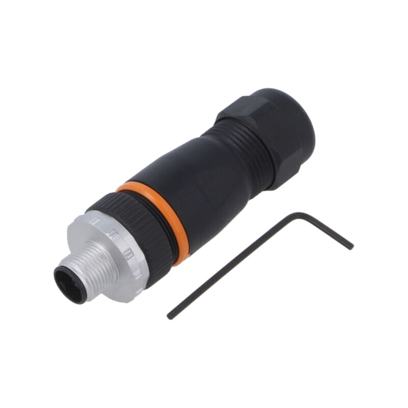Conector: M12; mufă; PIN: 4; tată; 630V; drept; IP67; pe cablu; aurit