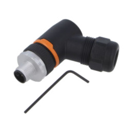 Conector: M12; mufă; PIN: 5; tată; 63V; în unghi 90°; IP67; pe cablu