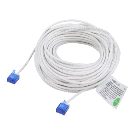 Patch cord; RJ45 mufă,din ambele părţi; U/UTP; 6a; litat; Cu; alb