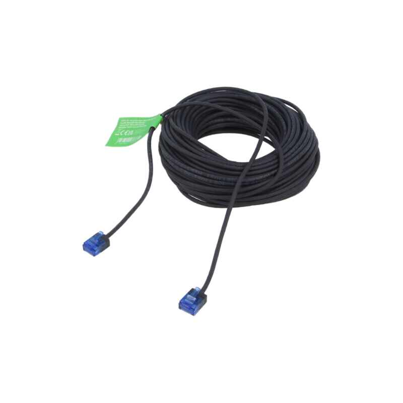 Patch cord; RJ45 mufă,din ambele părţi; U/UTP; 6a; litat; Cu; 20m Patch cord; RJ45 mufă,din ambele părţi; U/UTP; 6a; litat; Cu; 20m