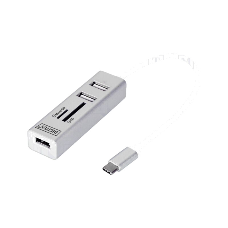 Hub USB; cititor carduri memorie,USB A soclu x3; OTG,USB 2.0 Hub USB; cititor carduri memorie,USB A soclu x3; OTG,USB 2.0