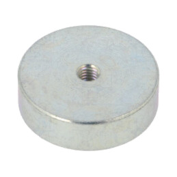 Magnet: fix; neodim; 105N; Ø: 25mm; H: 7mm; oţel; Lung.filet: 3mm