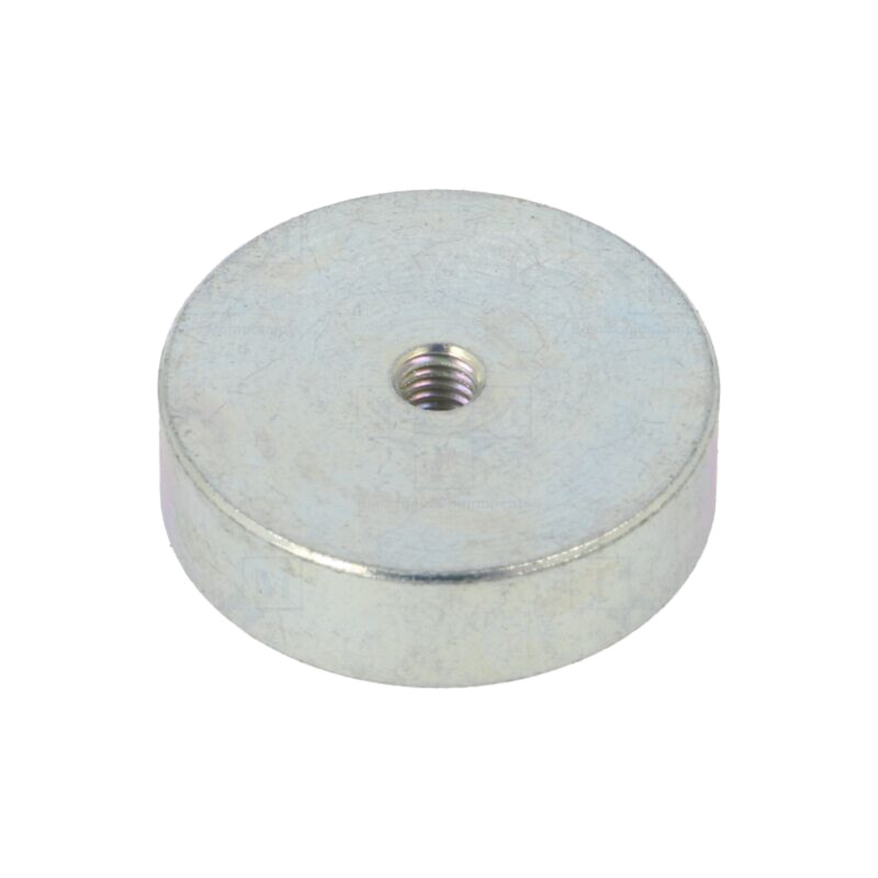 Magnet: fix; neodim; 105N; Ø: 25mm; H: 7mm; oţel; Lung.filet: 3mm