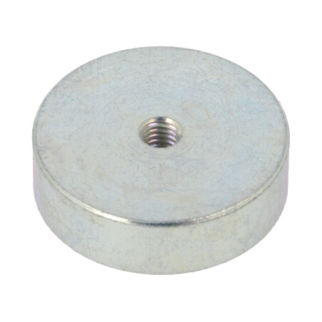 Magnet: fix; neodim; 105N; Ø: 25mm; H: 7mm; oţel; Lung.filet: 3mm