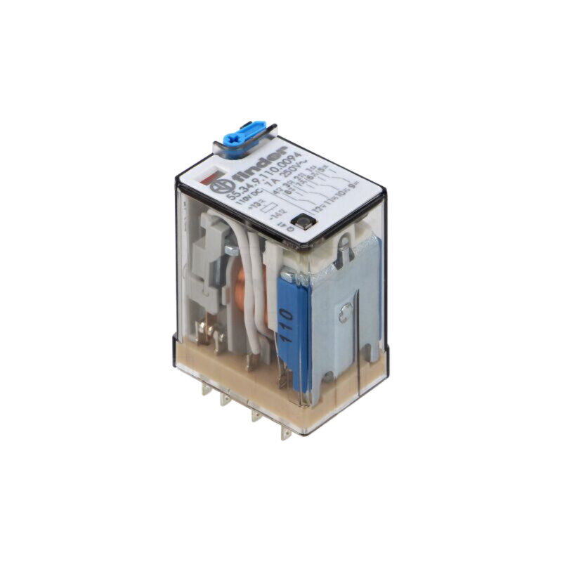 Releu: electromagnetic; 4PDT; 110VDC; 7A/250VAC; plug-in; 55.34