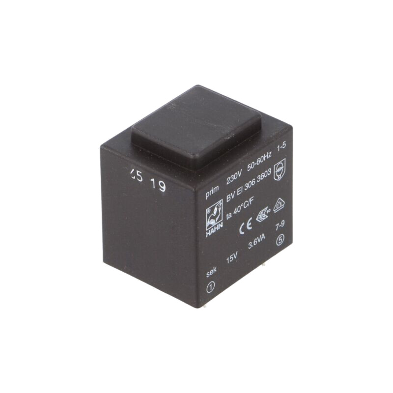 Transformator: încapsulat; 3,6VA; 230VAC; 15V; 240mA; PCB; BVEI
