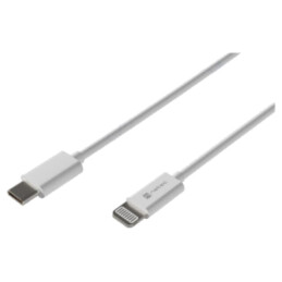 Cablu; USB 2.0; mufă Apple Lightning,USB C mufă; 1m; alb; 20W