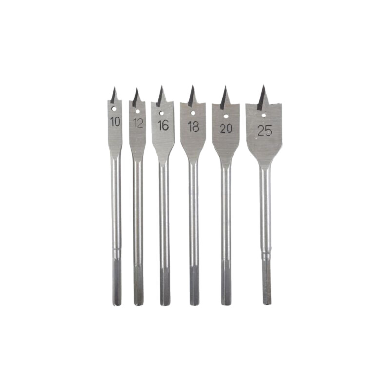 Set de burghie; pt.lemn,tip lopată; lemn,placă de PAL; 6buc. Set de burghie; pt.lemn,tip lopată; lemn,placă de PAL; 6buc.