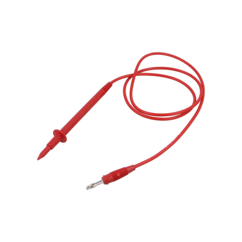 Cablu de măsurare; 60VDC; 30VAC; 16A; Lung: 1m; roşie; Izolaţie: PVC Cablu de măsurare; 60VDC; 30VAC; 16A; Lung: 1m; roşie; Izolaţie: PVC