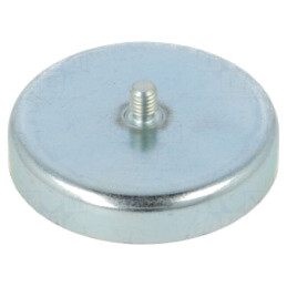 Magnet: fix; ferită (metal greu); 280N; Ø: 57mm; H: 10,5mm; oţel