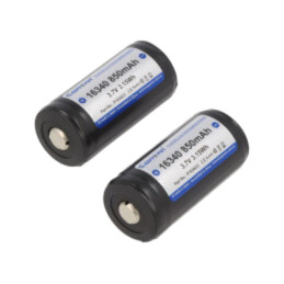Acumul: Li-Ion; 16340; 3,7V; 850mAh; Ø16,8x35,7mm; 2buc.