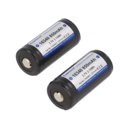 Acumul: Li-Ion; 16340; 3,7V; 850mAh; Ø16,8x35,7mm; 2buc.