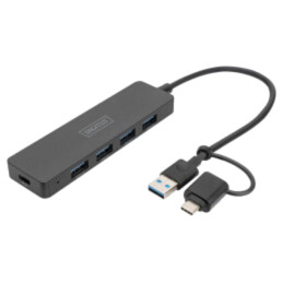 Hub USB; USB A soclu x4,USB A mufă,USB C soclu,USB C mufă