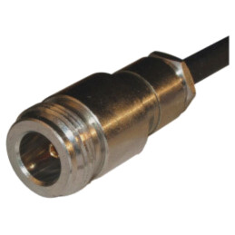 Conector: N; mufă; mamă; drept; 50Ω; lipire,răsucire (clamp); aurit
