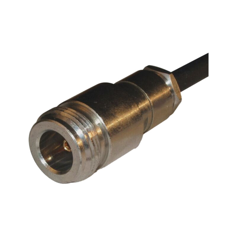 Conector: N; mufă; mamă; drept; 50Ω; lipire,răsucire (clamp); aurit
