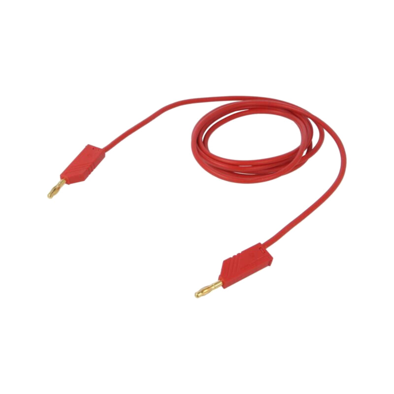 Cablu de măsurare; 60VDC; 30VAC; 32A; Lung: 2m; roşie; Izolaţie: PVC Cablu de măsurare; 60VDC; 30VAC; 32A; Lung: 2m; roşie; Izolaţie: PVC