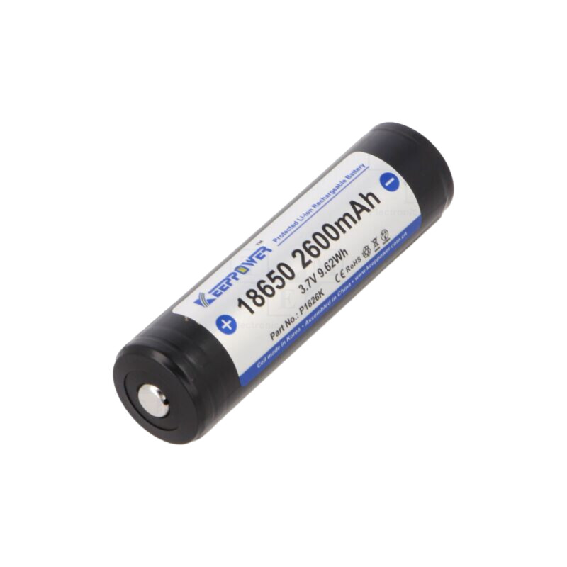 Acumul: Li-Ion; 18650,MR18650; 3,7V; 2600mAh; Ø18,7x69mm Acumul: Li-Ion; 18650,MR18650; 3,7V; 2600mAh; Ø18,7x69mm