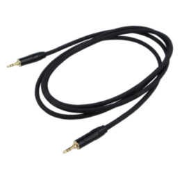 Cablu; Jack 3,5mm mufă,din ambele părţi; 2m; negru; Øcablu: 6mm