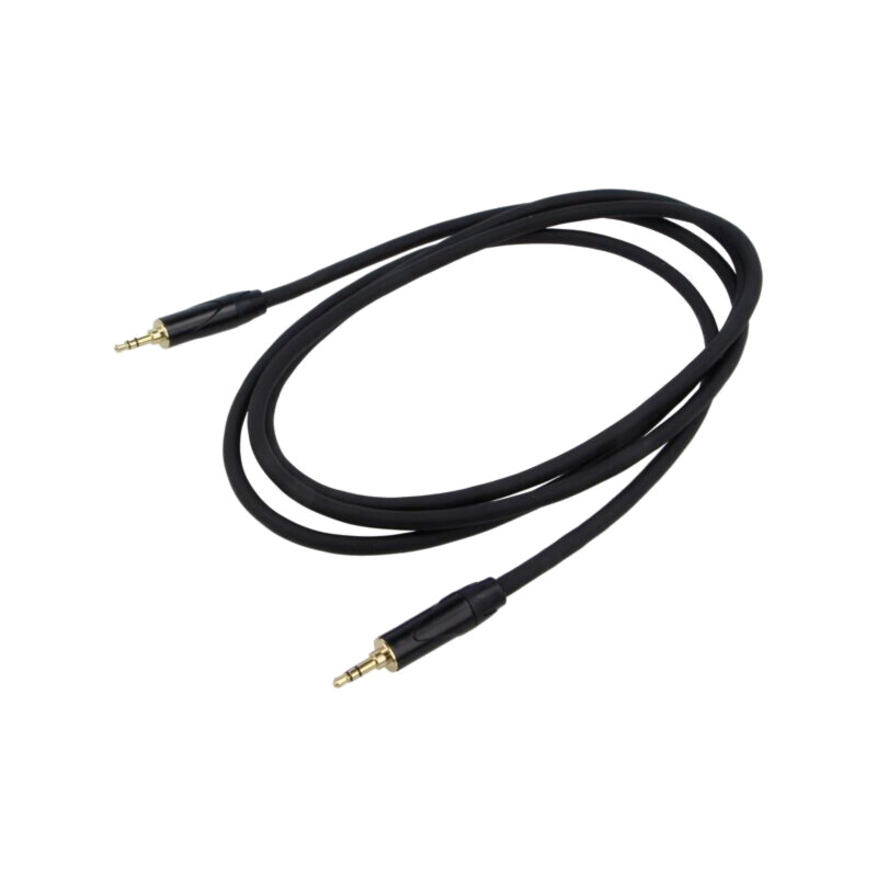 Cablu; Jack 3,5mm mufă,din ambele părţi; 2m; negru; Øcablu: 6mm