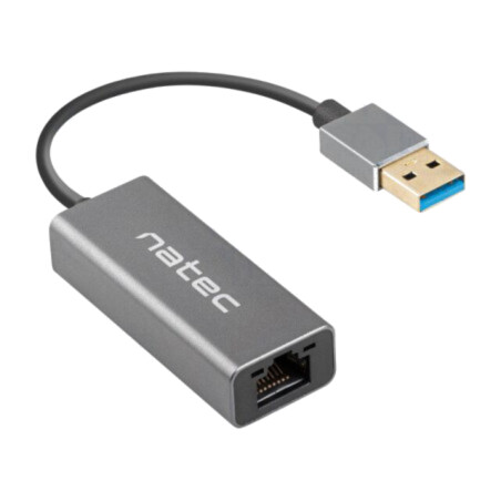 Adaptor USB-Ethernet; RJ45 soclu,USB A mufă; USB 3.0; gri; 0,6m