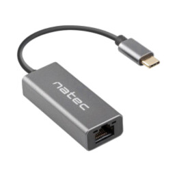 Adaptor USB-Ethernet; RJ45 soclu,USB C mufă; USB 3.1; gri; 0,6m