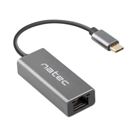 Adaptor USB-Ethernet; RJ45 soclu,USB C mufă; USB 3.1; gri; 0,6m