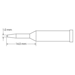 Vârf; conic,alungit; 1mm; pentru staţie de lipit