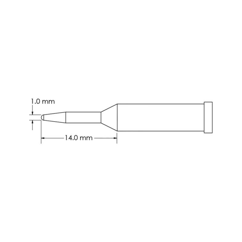 Vârf; conic,alungit; 1mm; pentru staţie de lipit Vârf; conic,alungit; 1mm; pentru staţie de lipit