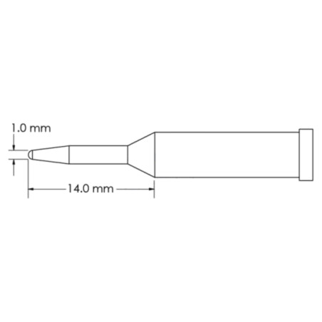 Vârf; conic,alungit; 1mm; pentru staţie de lipit
