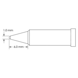 Vârf; conic; 1mm; pentru staţie de lipit