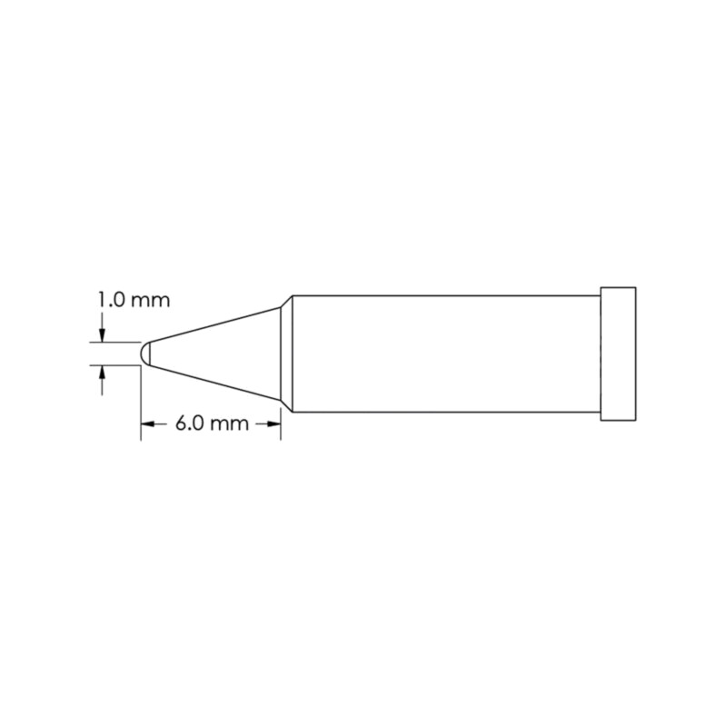 Vârf; conic; 1mm; pentru staţie de lipit