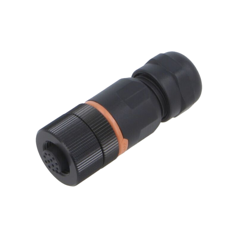 Conector: M12; mufă; PIN: 12; mamă; 30V; drept; IP67; lipire; pe cablu