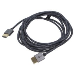 Cablu; HDMI mufă,din ambele părţi; PVC; textilă; 3m; negru și gri